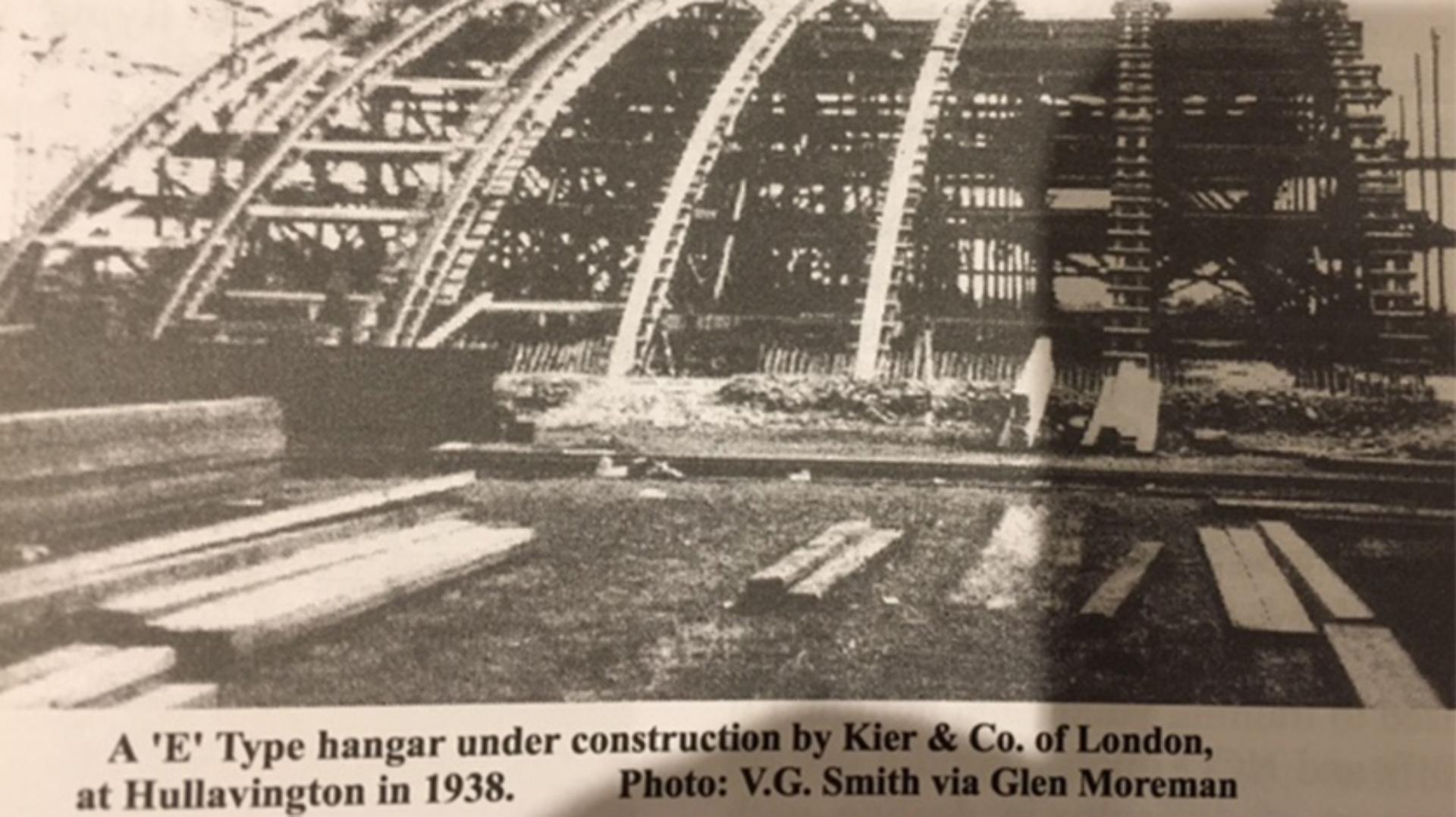 Old photo of Hullavington airfield under construction in 1938