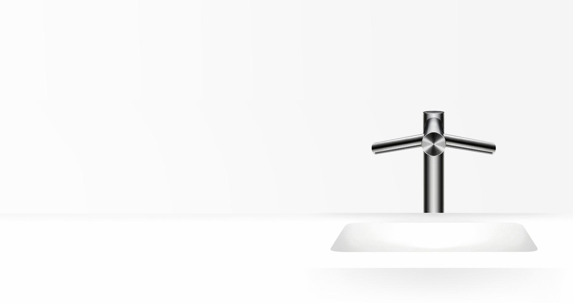 Dyson Airblade Wash+Dry tall hand dryer over sink