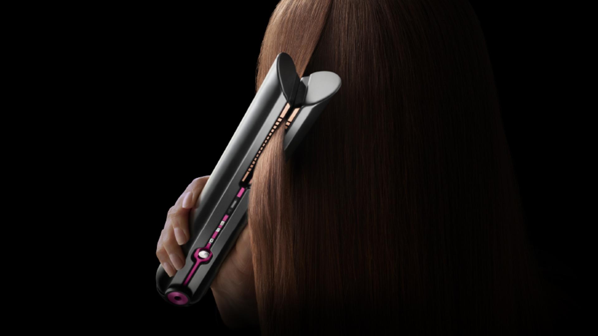 Dyson Corrale hair straightener used on hair with copper flexing plates