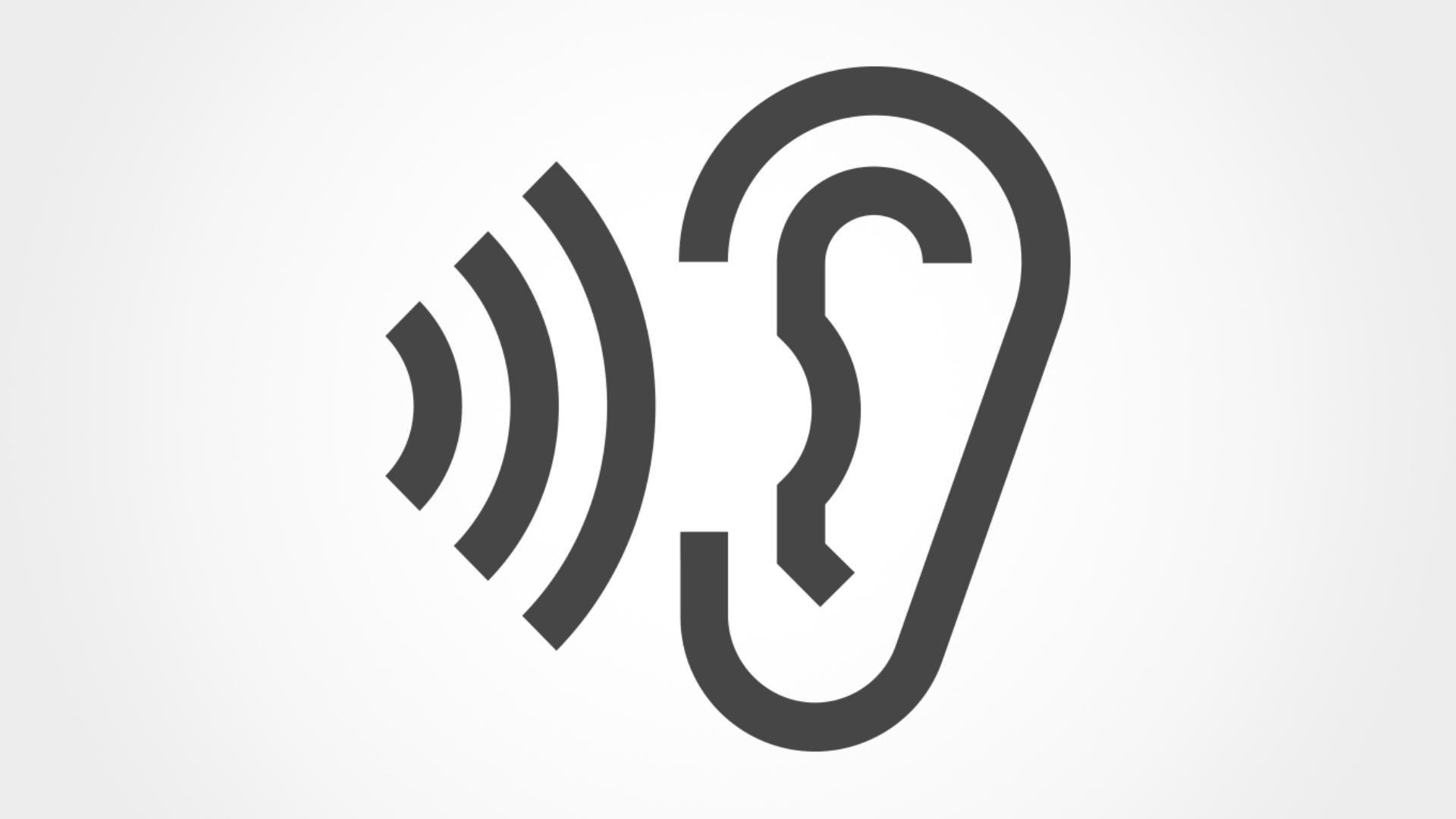 Ear depicting quieter sound levels