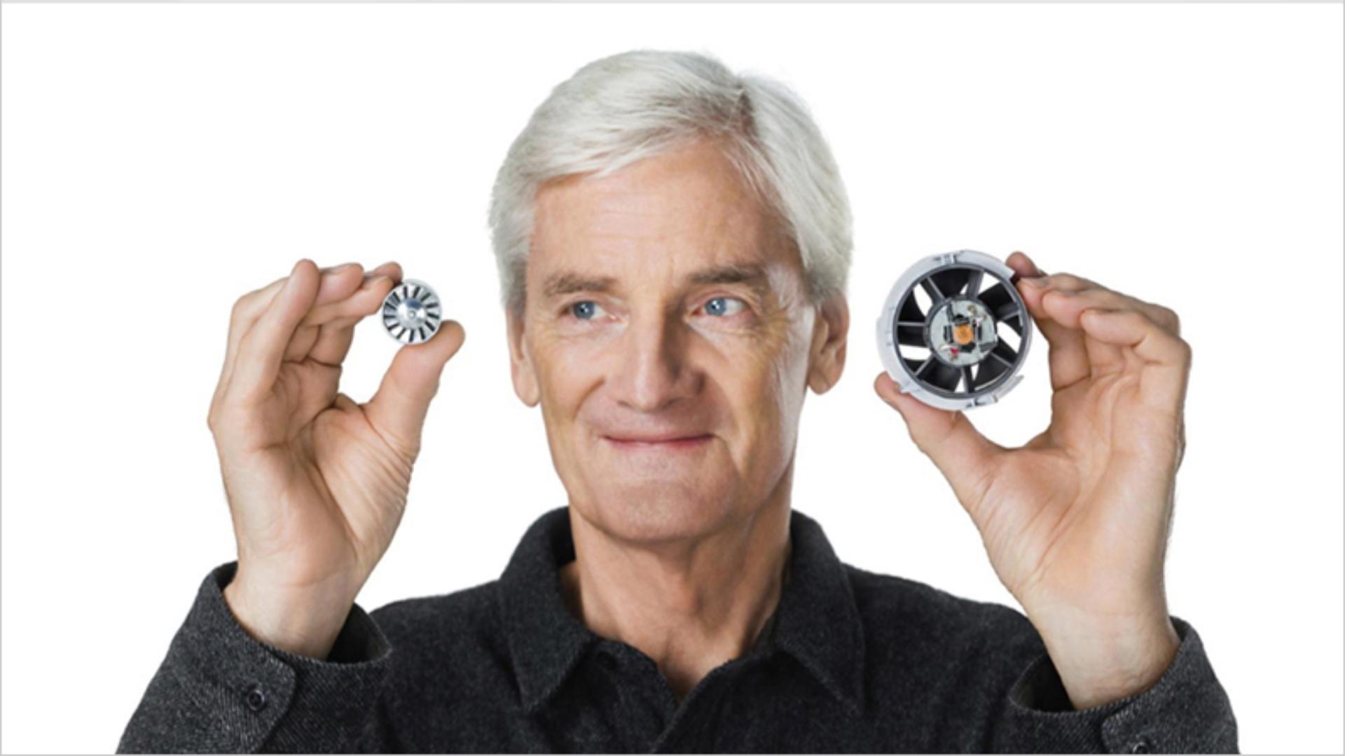 James Dyson holding the Dyson digital motor