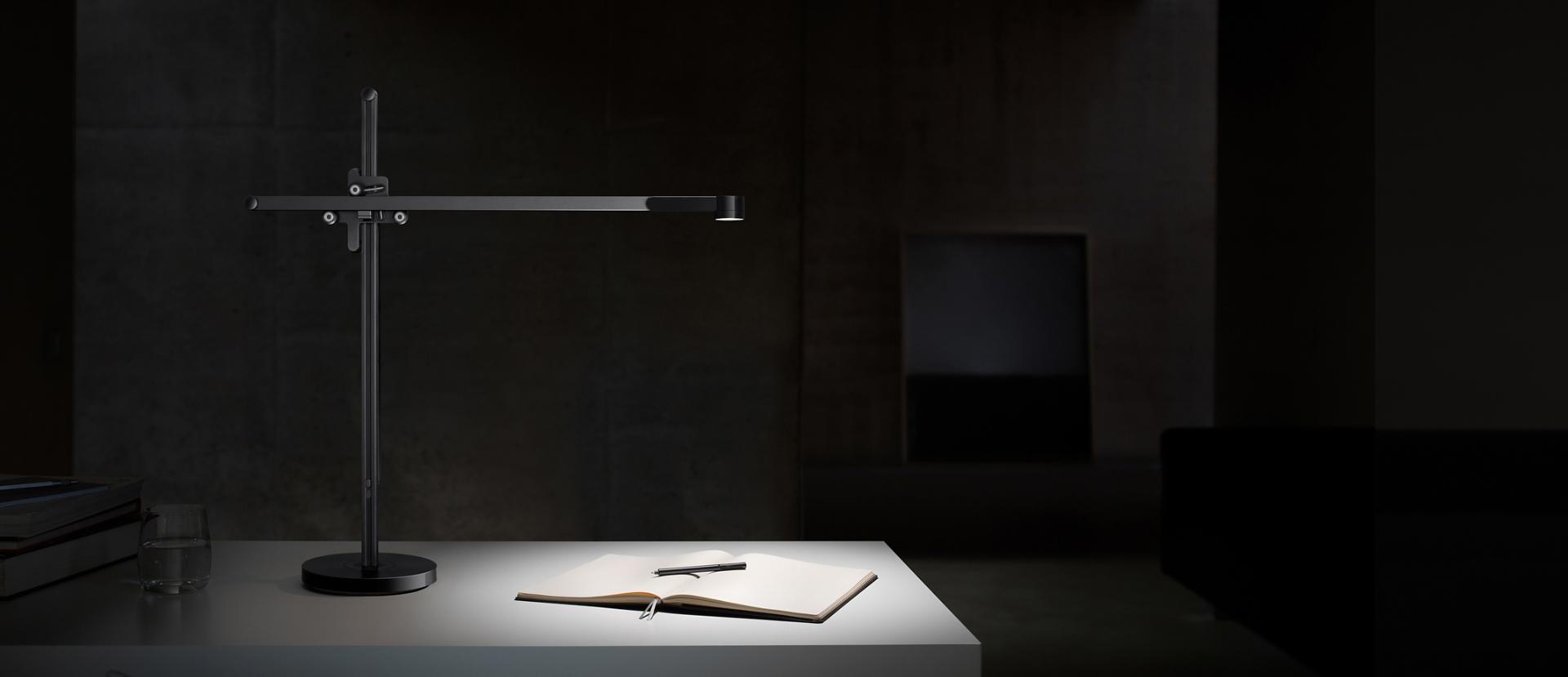 Powerful light from a Dyson CSYS task light shining on a desk