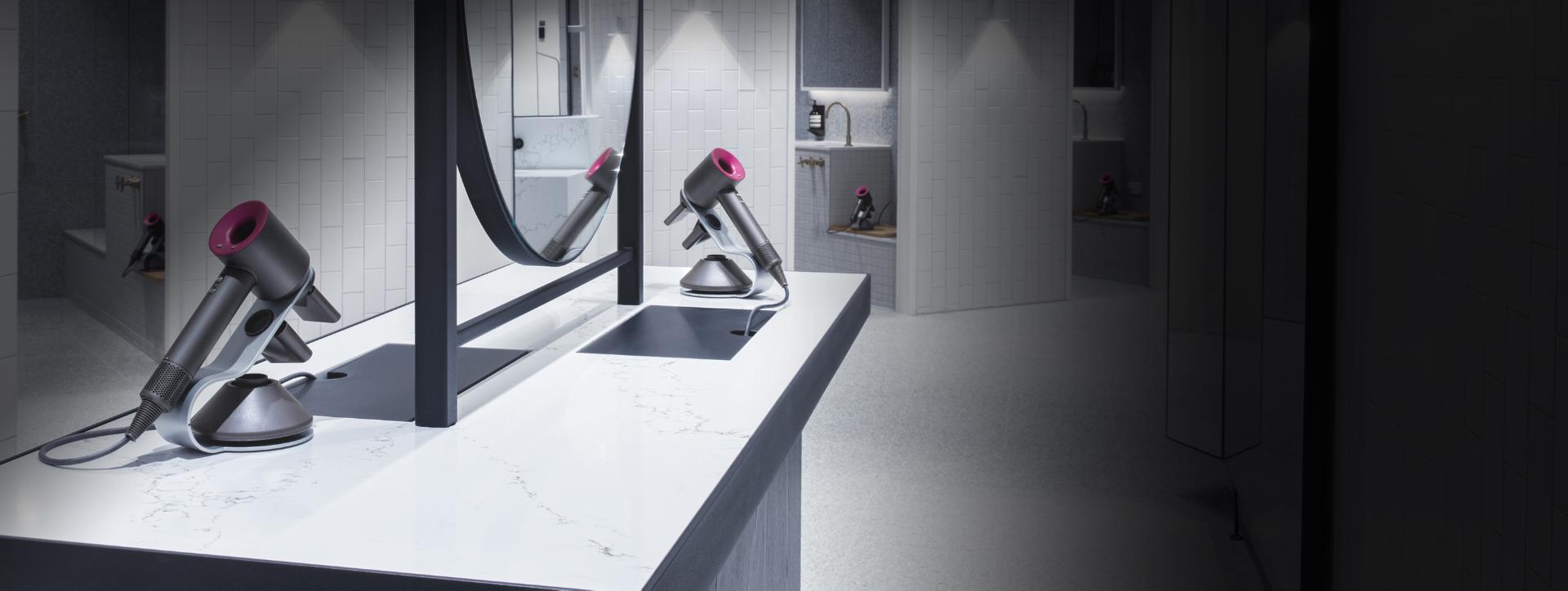 Image of Dyson Supersonics in a dressing room