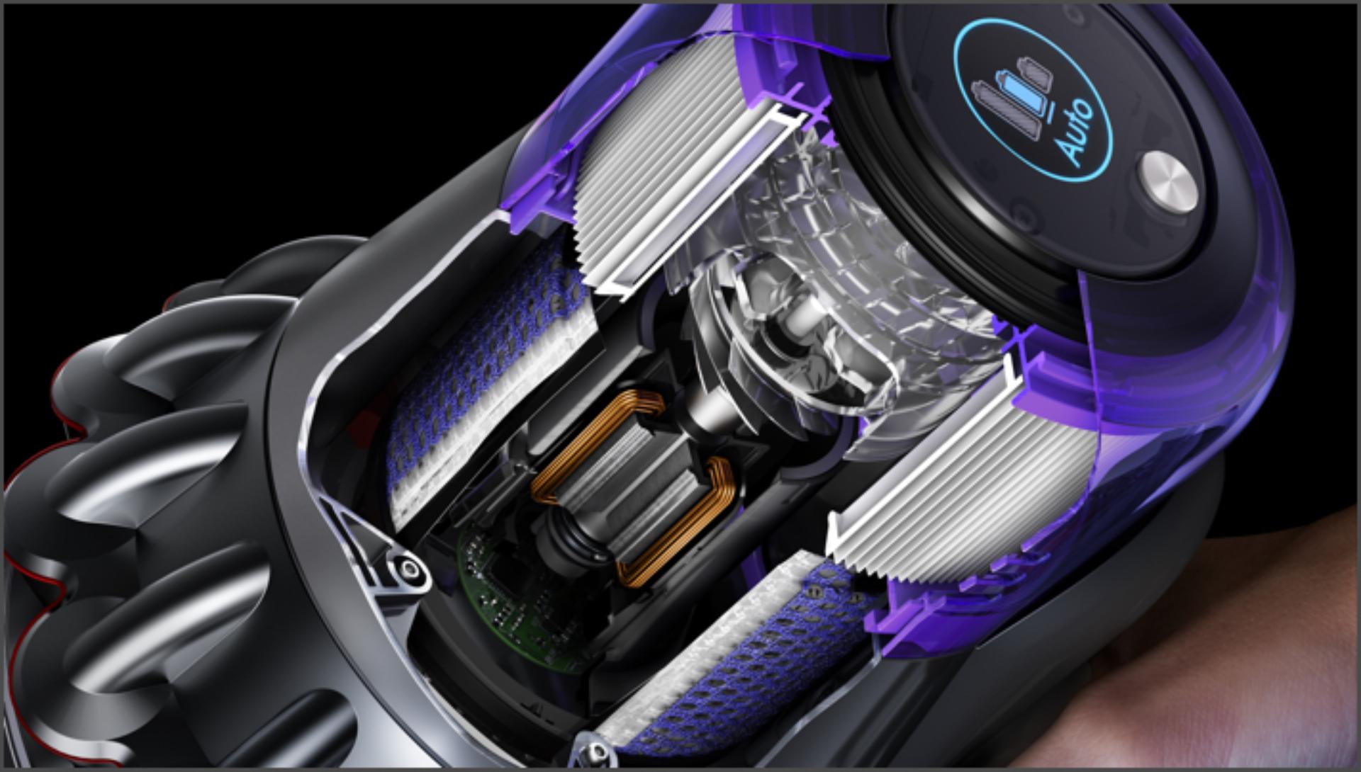Cutaway of the Dyson V11 Outsize vacuum's motor