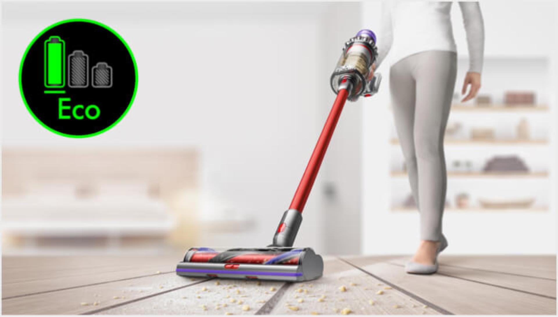 Dyson V11 vacuum in use