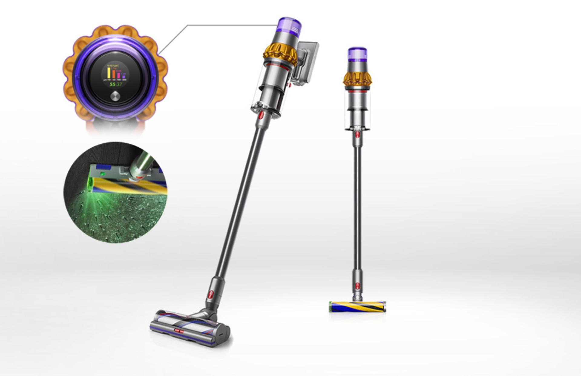Dyson V15 Detect revealing invisible dust on floor